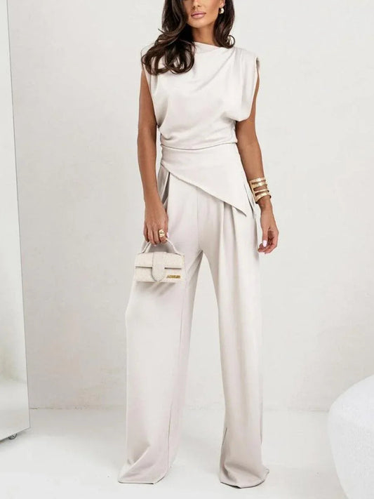 Lrregular Sleeveless Casual Two-piece Set