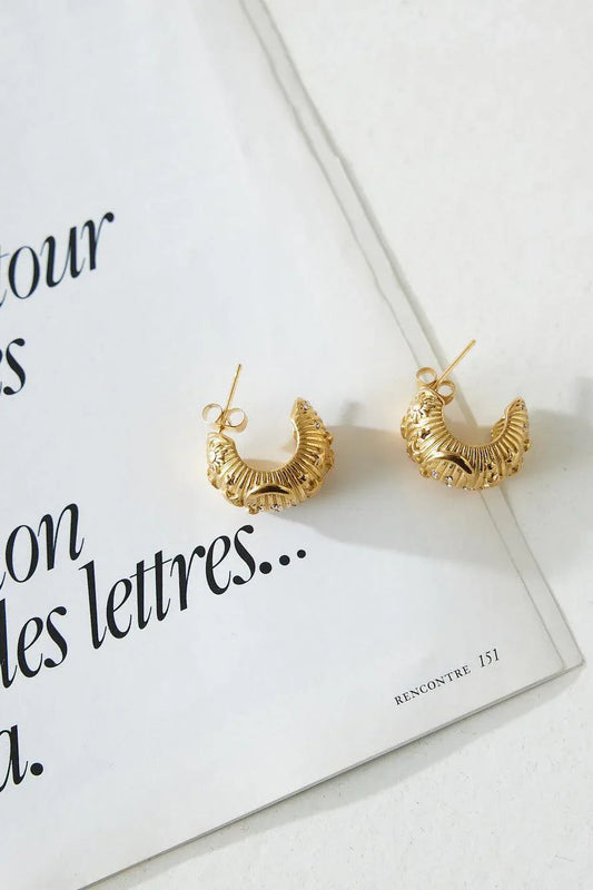 18k Gold Plated Designer Earrings Gold