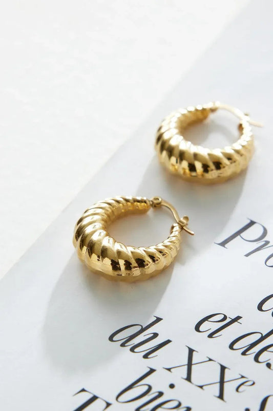 18k Gold Plated Need It Hoop Earrings Gold