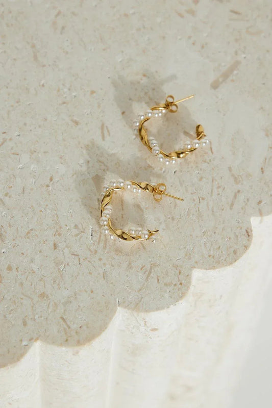 18k Gold Plated Exotic Pearl Earrings Gold