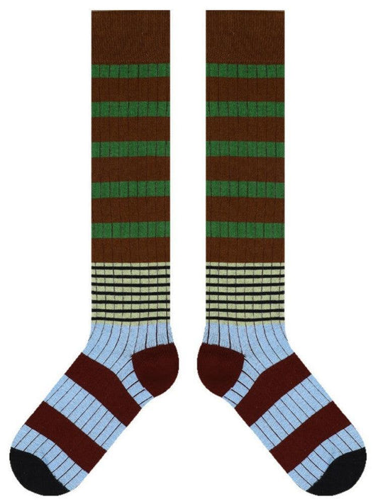 Striped Pattern Knee-High Socks