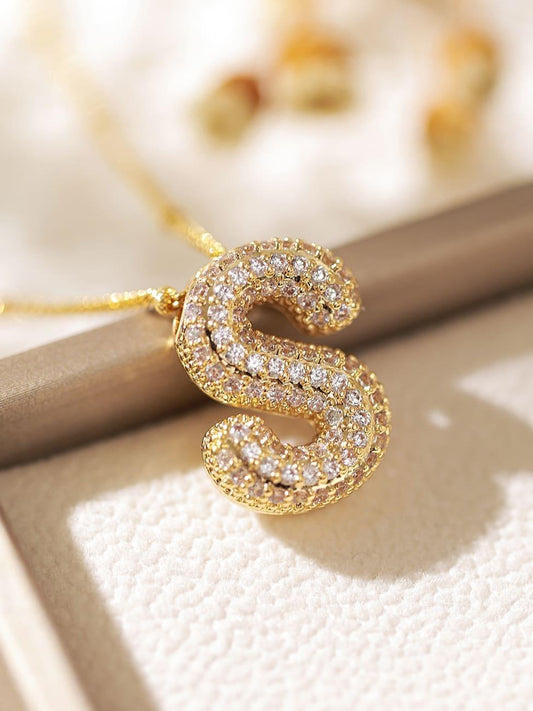 Pavl Bubble Letter Monogram Necklace