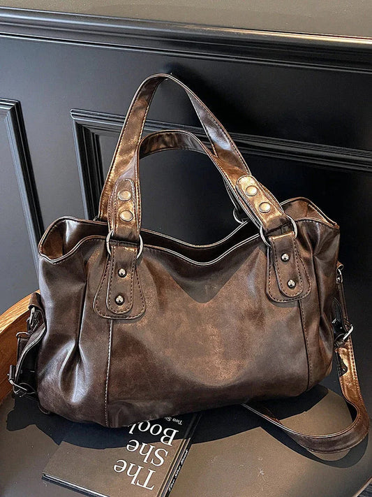 Retro casual high-end niche shoulder tote bag