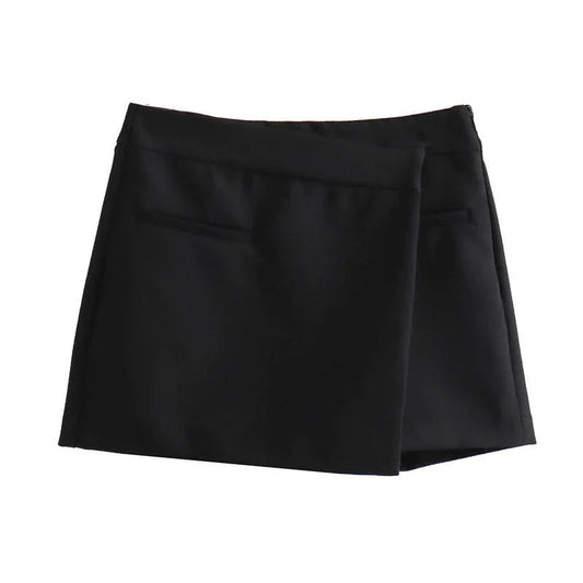 Asymmetrical solid color versatile culottes