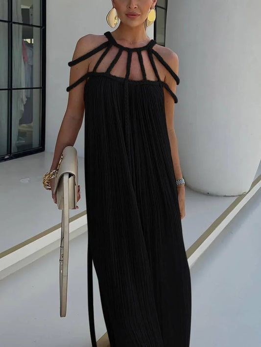 Cover Up Draped Braids Maxi Dress