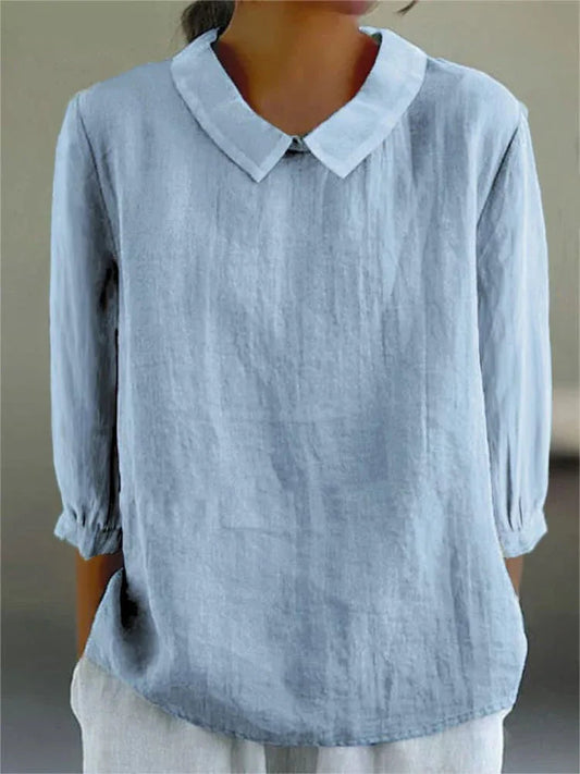 Cotton and Linen 3/4 Sleeve Shirt