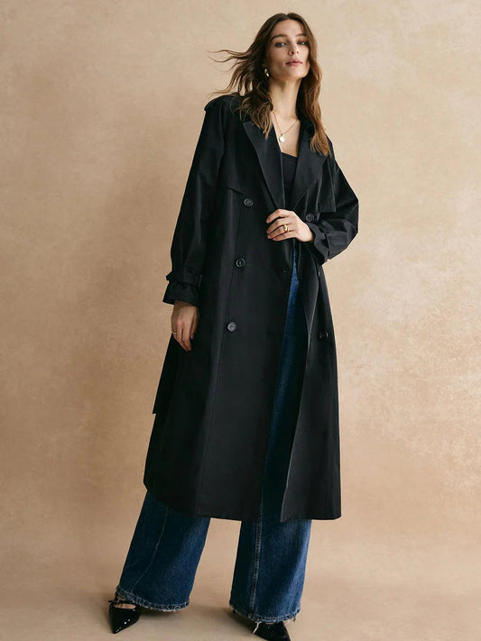 Casual Pockets Long Trench Coat