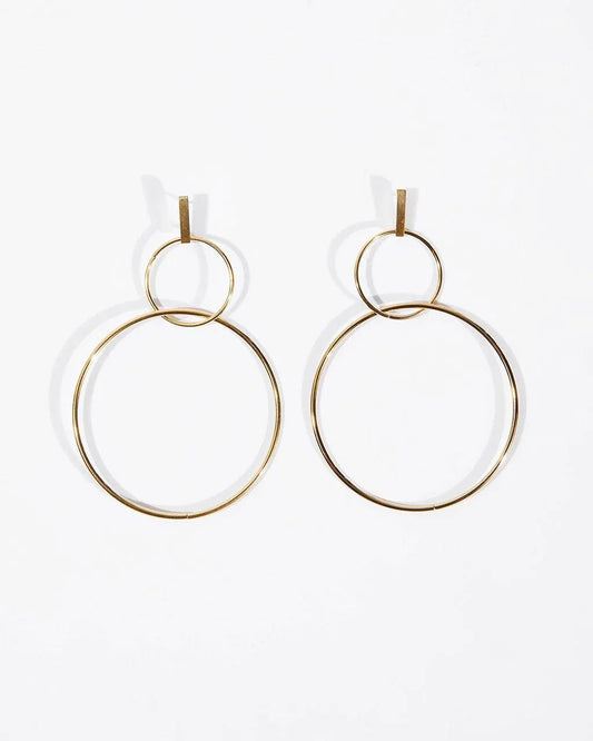 David Double Hoop Drop Earrings