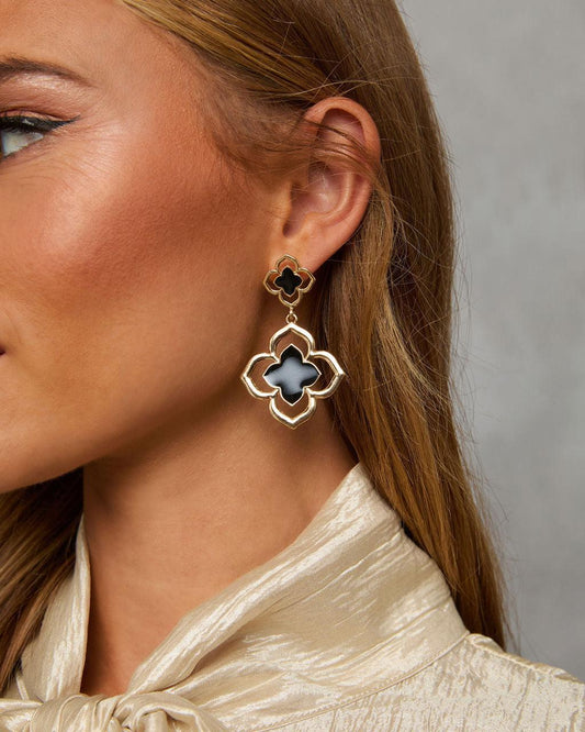 Delina Clover Drop Earrings
