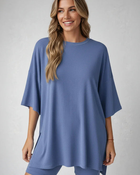 Split Hem Top & Biker Shorts